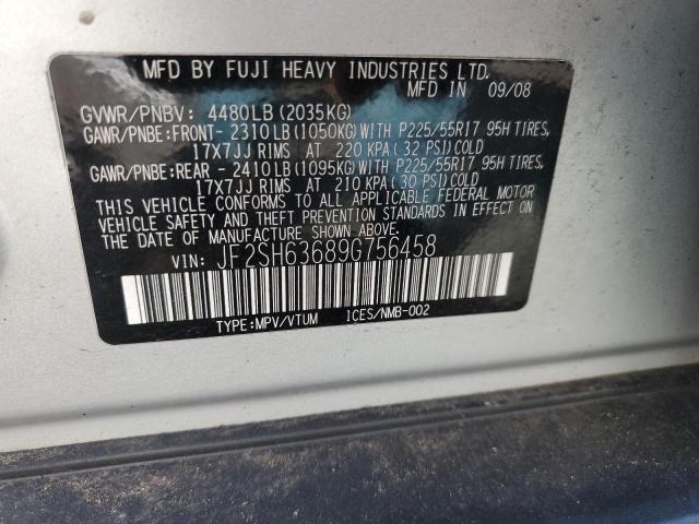 JF2SH63689G756458 - 2009 SUBARU FORESTER 2.5X PREMIUM SILVER photo 13