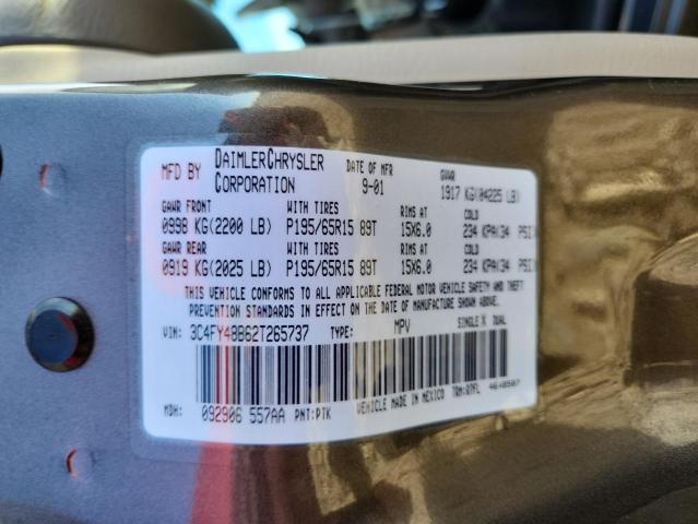 3C4FY48B62T265737 - 2002 CHRYSLER PT CRUISER CLASSIC ნაცრისფერი ფოტო 13