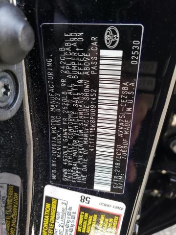 4T1T11BK8PU091452 - 2023 TOYOTA CAMRY SE NIGHT SHADE BLACK photo 12