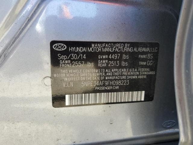 5NPE34AF9FH098223 - 2015 HYUNDAI SONATA SPORT ვერცხლისფერი ფოტო 12