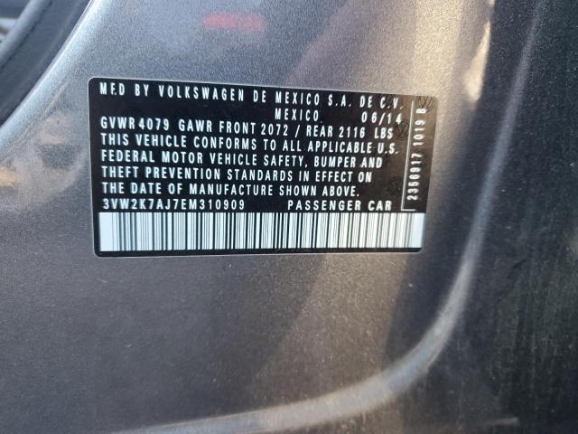 3VW2K7AJ7EM310909 - 2014 VOLKSWAGEN JETTA BASE 灰色 照片 12