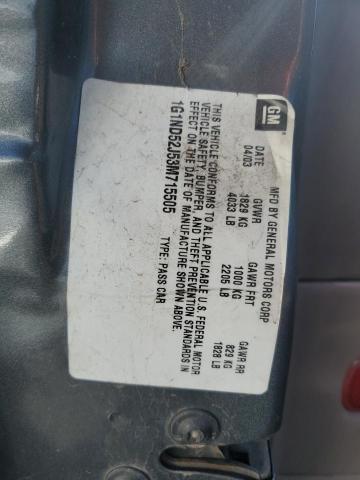 1G1ND52J53M715505 - 2003 CHEVROLET MALIBU ნაცრისფერი ფოტო 12