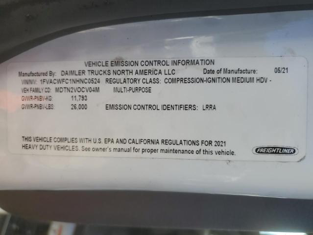 1FVACWFC1NHNC0524 - 2022 FREIGHTLINER M2 106 MEDIUM DUTY WHITE photo 13