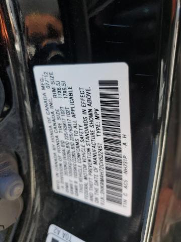 2HKRM4H72CH622451 - 2012 HONDA CR-V EXL BLACK photo 14