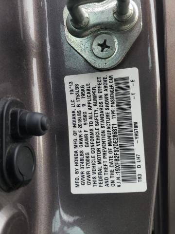 19XFB2F52DE286871 - 2013 HONDA CIVIC LX GRAY photo 12