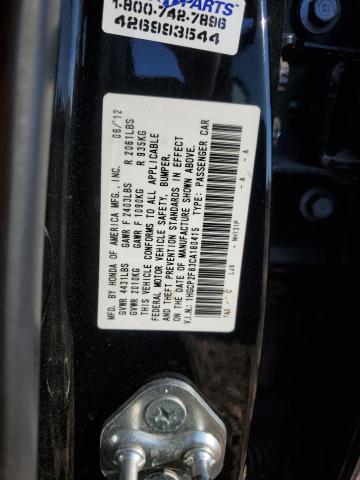 1HGCP2F83CA180415 - 2012 HONDA ACCORD EXL BLACK photo 12