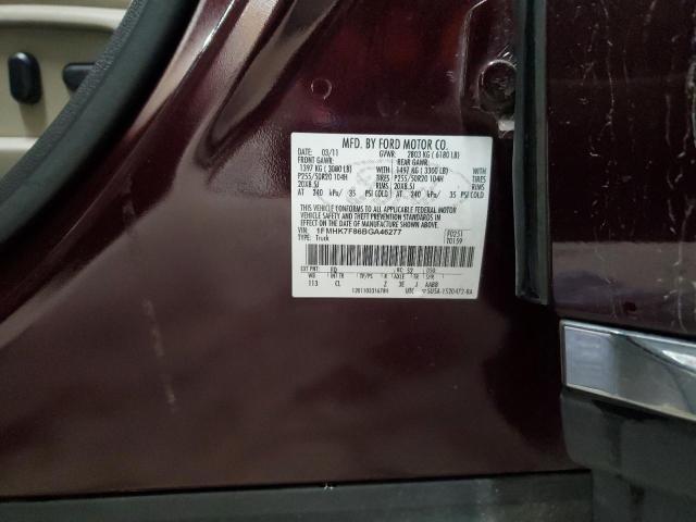 1FMHK7F86BGA46277 - 2011 FORD EXPLORER LIMITED MAROON photo 13