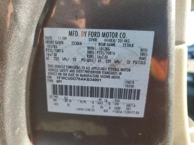 1FMCU0D76AKB34991 - 2010 FORD ESCAPE XLT Күміс фото 13