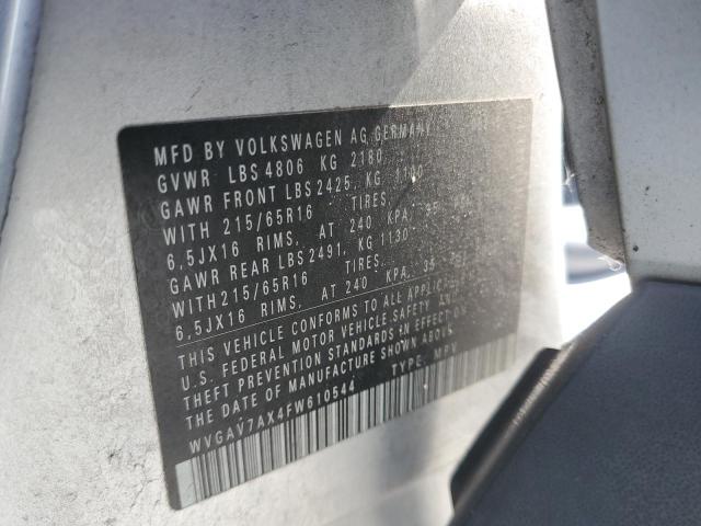 WVGAV7AX4FW610544 - 2015 VOLKSWAGEN TIGUAN S Gümüş foto 13