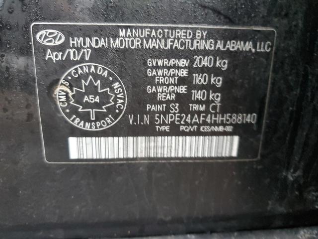 5NPE24AF4HH588140 - 2017 HYUNDAI SONATA SE 黑色 照片 12