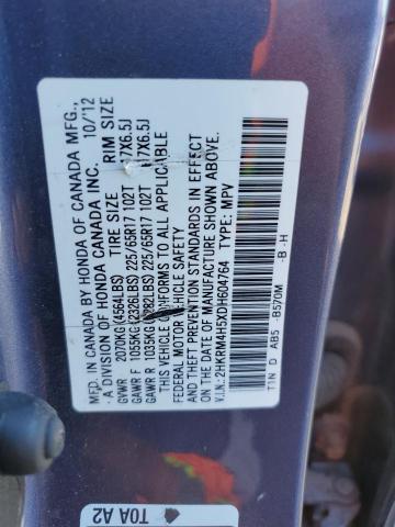 2HKRM4H5XDH604764 - 2013 HONDA CR-V EX BLUE photo 13