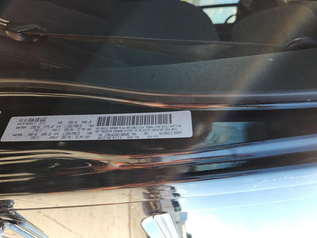 1C4BJWDG8HL588496 - 2017 JEEP WRANGLER U SPORT Czarny zdjęcie 14