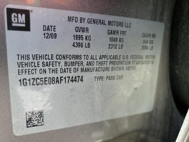 1G1ZC5E08AF174474 - 2010 CHEVROLET MALIBU 1LT TAN photo 12