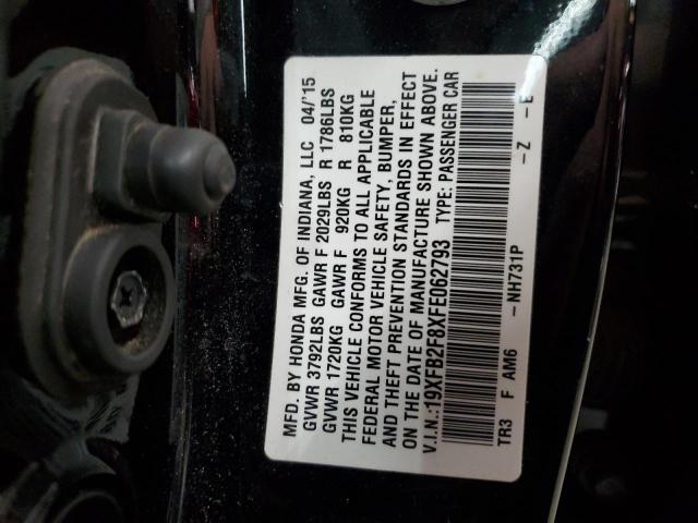 19XFB2F8XFE062793 - 2015 HONDA CIVIC EX BLACK photo 12