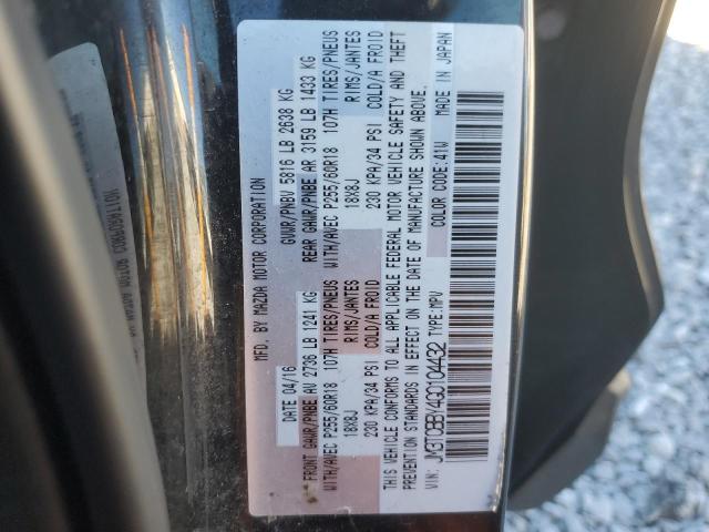 JM3TCBBY4G0104432 - 2016 MAZDA CX-9 TOURING BLACK photo 13