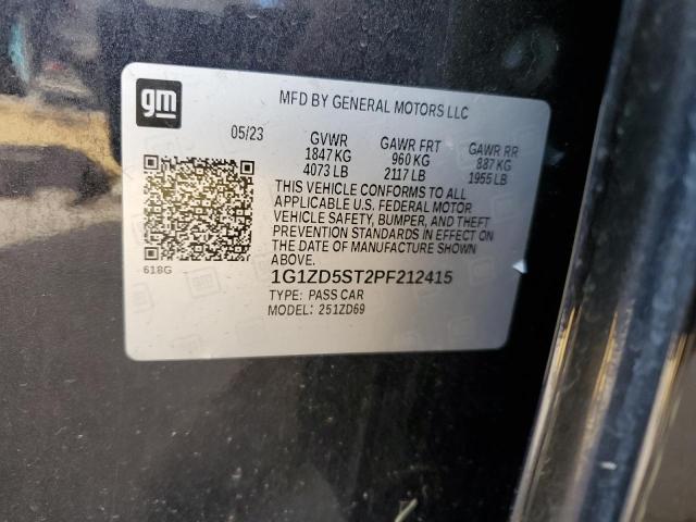 1G1ZD5ST2PF212415 - 2023 CHEVROLET MALIBU LT BLACK photo 12