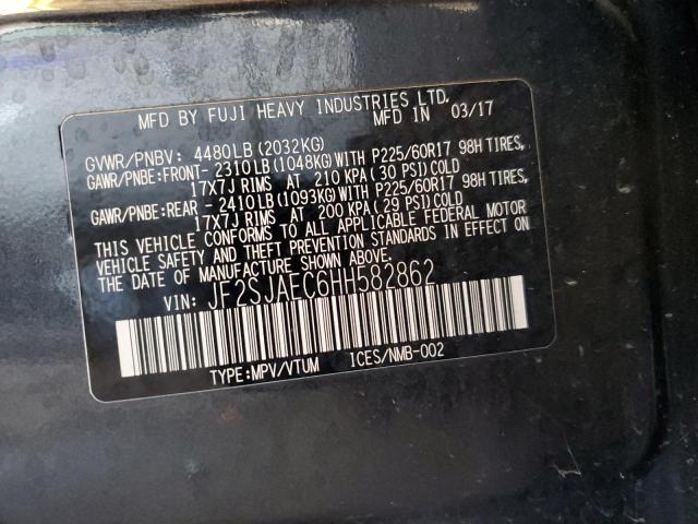 JF2SJAEC6HH582862 - 2017 SUBARU FORESTER 2.5I PREMIUM GRAY photo 13