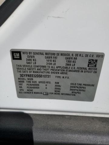 3GYFNEE32DS610731 - 2013 CADILLAC SRX PREMIUM COLLECTION WHITE photo 12