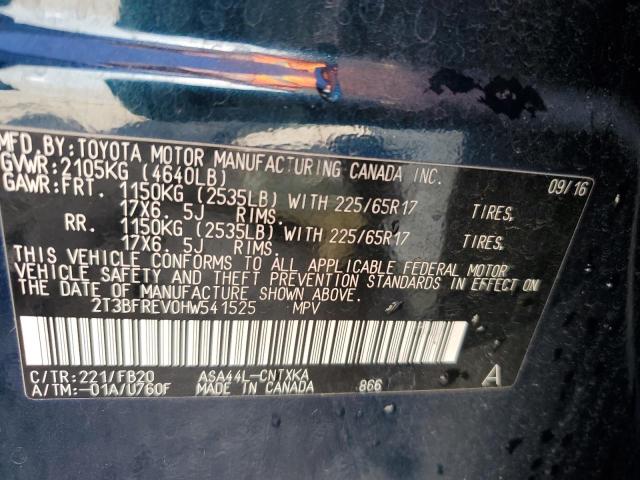 2T3BFREV0HW541525 - 2017 TOYOTA RAV4 LE 蓝色 照片 14