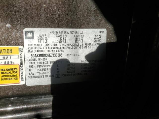 5GAKRBKD6EJ336085 - 2014 BUICK ENCLAVE CHARCOAL photo 13