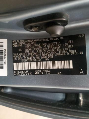 5TDZA22C85S264451 - 2005 TOYOTA SIENNA XLE BLUE photo 13