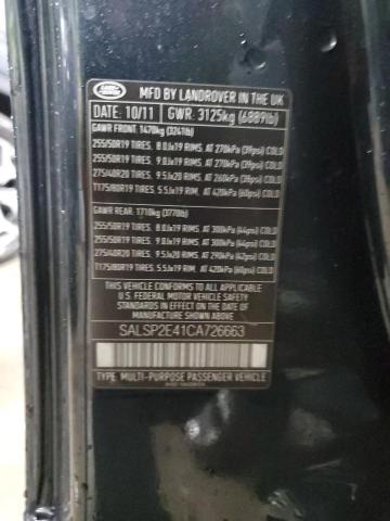 SALSP2E41CA726663 - 2012 LAND ROVER RANGE ROVE AUTOBIOGRAPHY BLACK photo 13