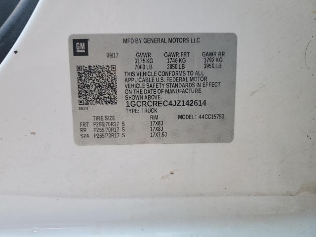 1GCRCREC4JZ142614 - 2018 CHEVROLET SILVERADO C1500 LT Biały zdjęcie 12