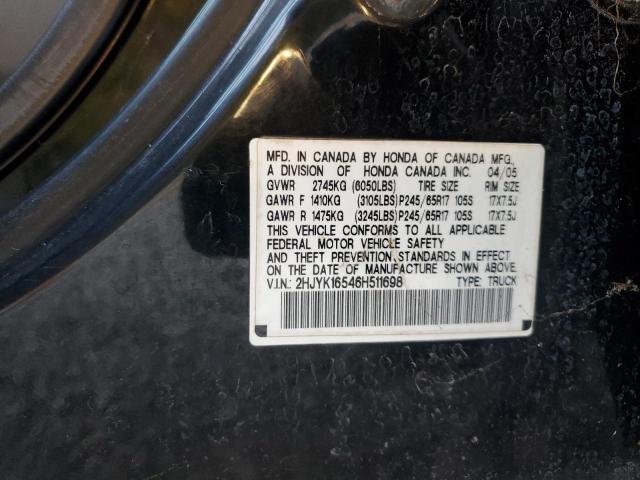2HJYK16546H511698 - 2006 HONDA RIDGELINE RTL 黑色 照片 13
