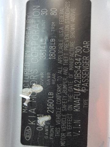 KNAFU4A21B5434730 - 2011 KIA FORTE EX ვერცხლისფერი ფოტო 13