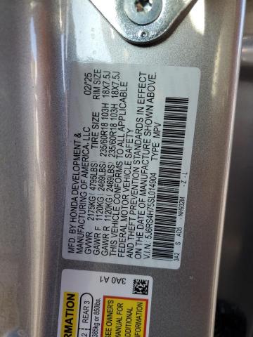 5J6RS4H75SL014904 - 2025 HONDA CR-V EXL SILVER photo 13
