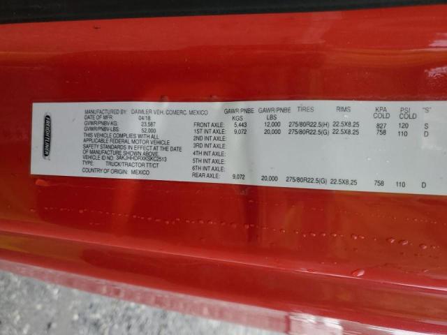 3AKJHHDRXKSKC2513 - 2019 FREIGHTLINER CASCADIA 1 Rot Foto 10