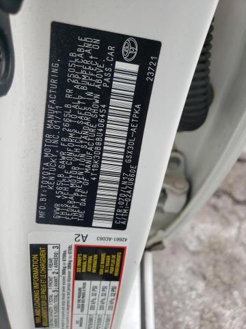 4T1BK3DB8BU406454 - 2011 TOYOTA AVALON BASE 白色 照片 12