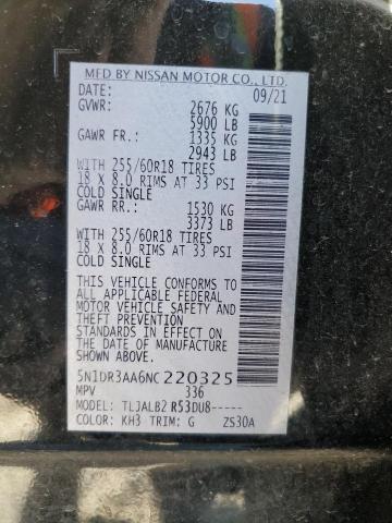 5N1DR3AA6NC220325 - 2022 NISSAN PATHFINDER S BLACK photo 13