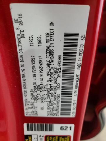 3TMAZ5CN6HM029302 - 2017 TOYOTA TACOMA DOUBLE CAB 红色 照片 12