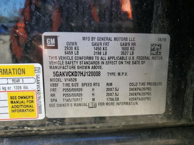 5GAKVCKD7HJ120008 - 2017 BUICK ENCLAVE შავი ფოტო 13