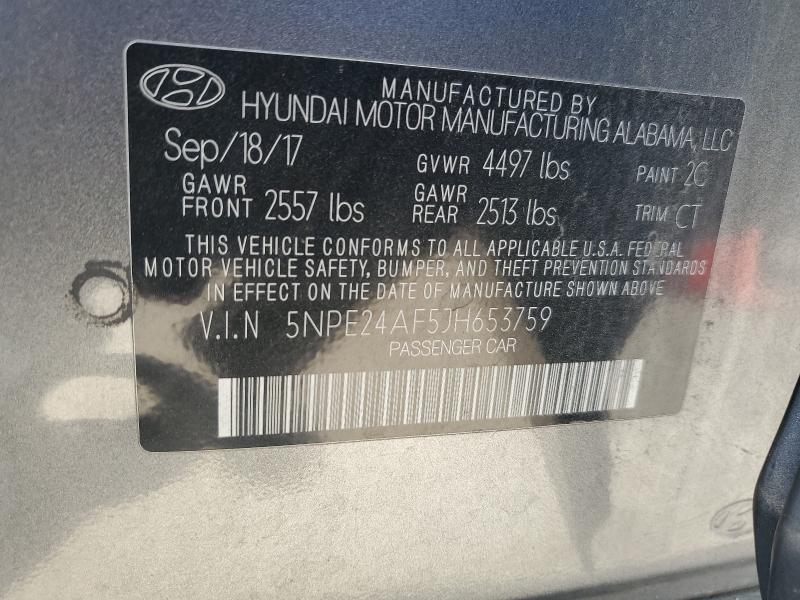 5NPE24AF5JH653759 - 2018 HYUNDAI SONATA SE Boz foto 12