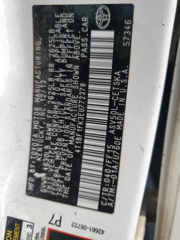 4T1BF1FK3EU772378 - 2014 TOYOTA CAMRY L WHITE photo 12