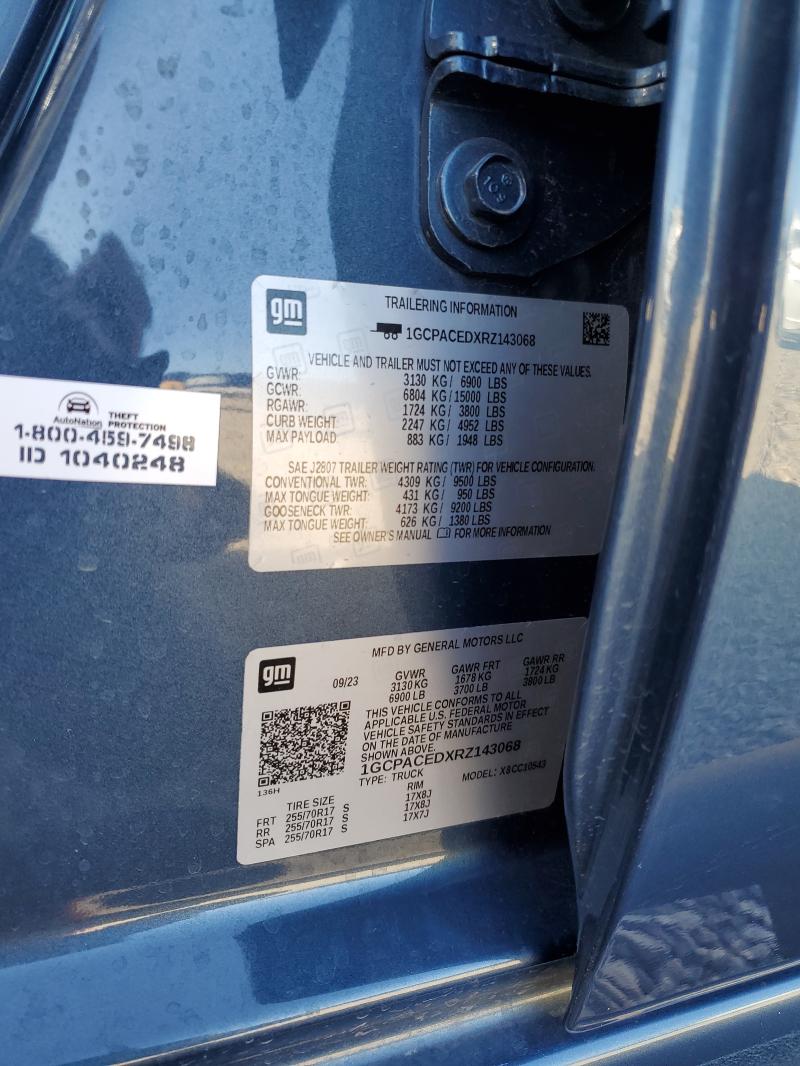 1GCPACEDXRZ143068 - 2024 CHEVROLET SILVERADO C1500 LT 蓝色 照片 12