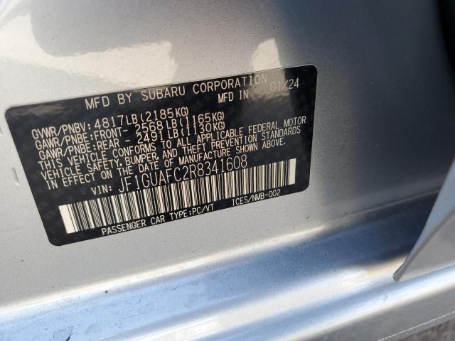 JF1GUAFC2R8341608 - 2024 SUBARU IMPREZA SPORT ვერცხლისფერი ფოტო 13
