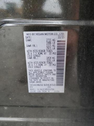 5N1AR2MN2GC606450 - 2016 NISSAN PATHFINDER S Gris photo 12