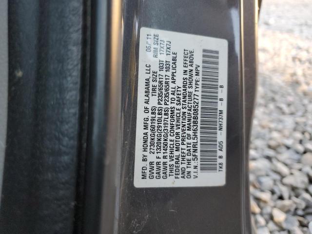 5FNRL5H63BB085277 - 2011 HONDA ODYSSEY EXL Grafito foto 13