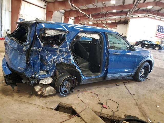 1FM5K8AW5MNA19147 - 2021 FORD EXPLORER POLICE INTERCEPTOR Bleu photo 3
