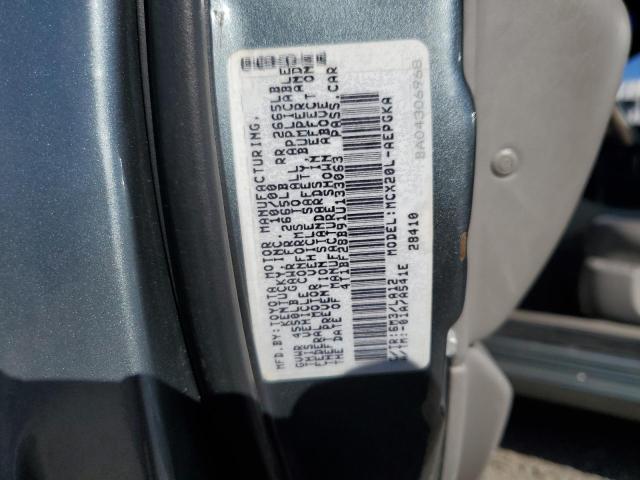 4T1BF28B91U133063 - 2001 TOYOTA AVALON XL Կապույտ լուսանկար 12