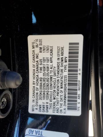 2HKRM4H59GH672235 - 2016 HONDA CR-V EX შავი ფოტო 13