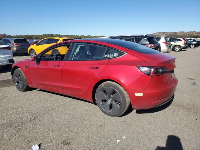 5YJ3E1EB1NF255702 - 2022 TESLA MODEL 3 红色 照片 2