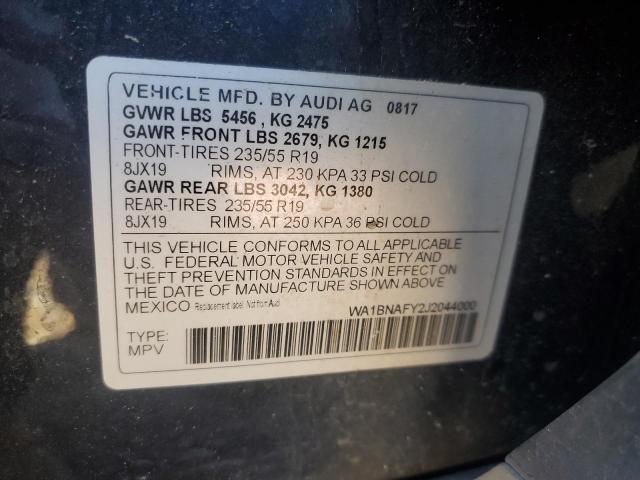 WA1BNAFY2J2044000 - 2018 AUDI Q5 PREMIUM PLUS BLUE photo 13