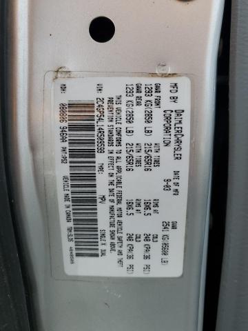 2C4GP54L14R509599 - 2004 CHRYSLER TOWN & COU TOURING SILVER photo 13