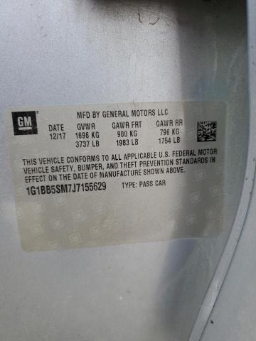 1G1BB5SM7J7155629 - 2018 CHEVROLET CRUZE LS Turquesa foto 12