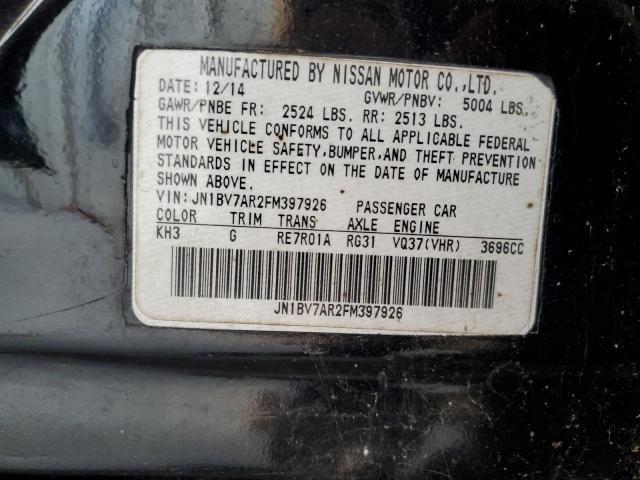 JN1BV7AR2FM397926 - 2015 INFINITI Q50 BASE Սև լուսանկար 12