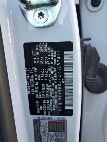 5XYRHDJF2RG257422 - 2024 KIA SORENTO EX WHITE photo 12